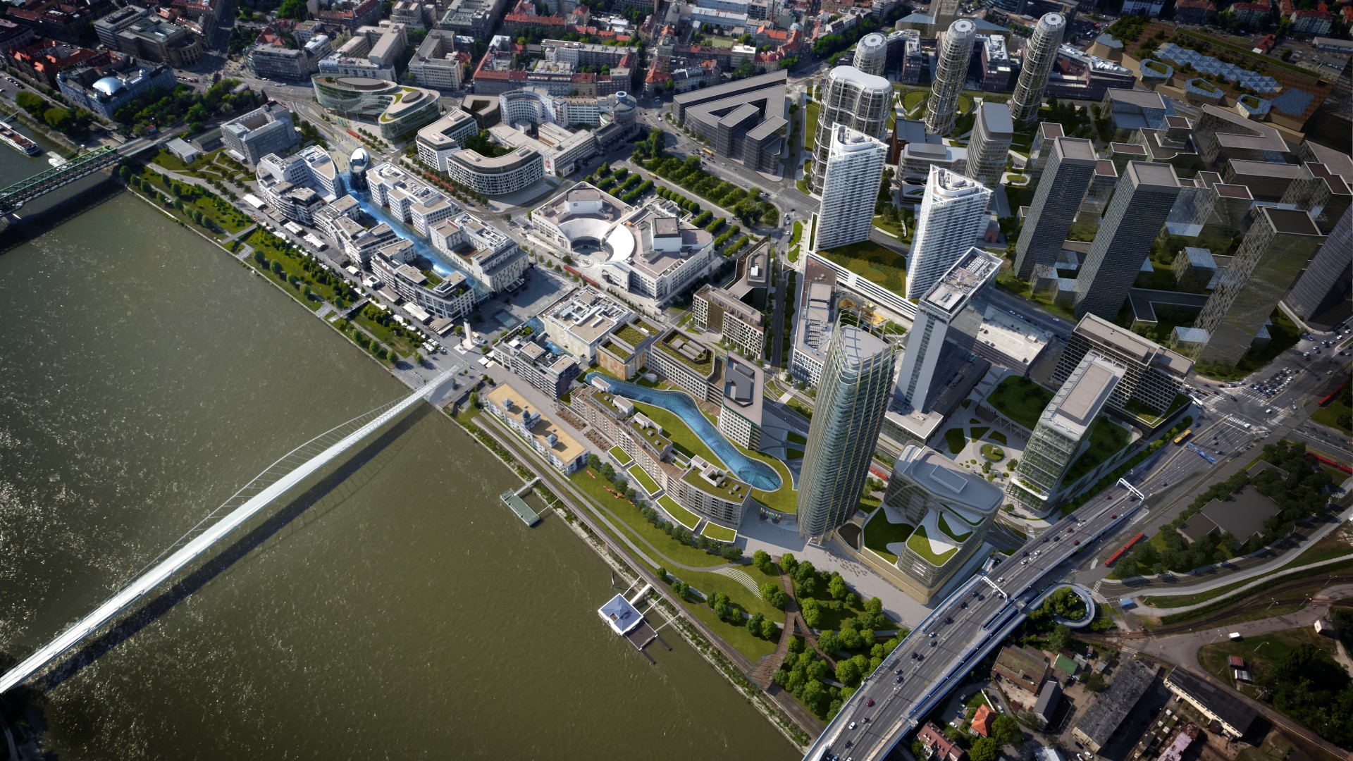 Most bude spajat brehy Dunaja promenadou